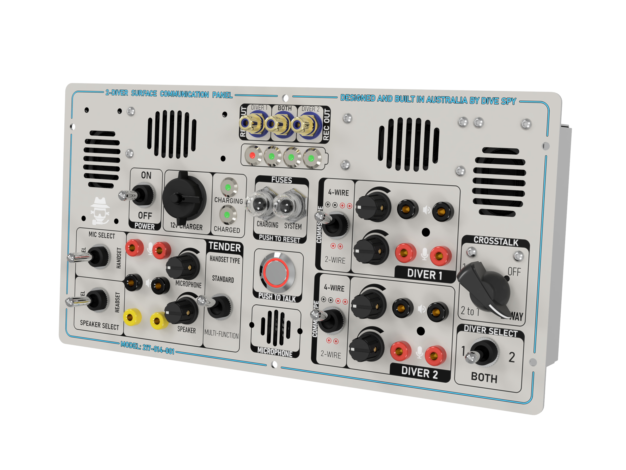 Helmet Air System Communication Panel (Kirby Morgan Compatible)