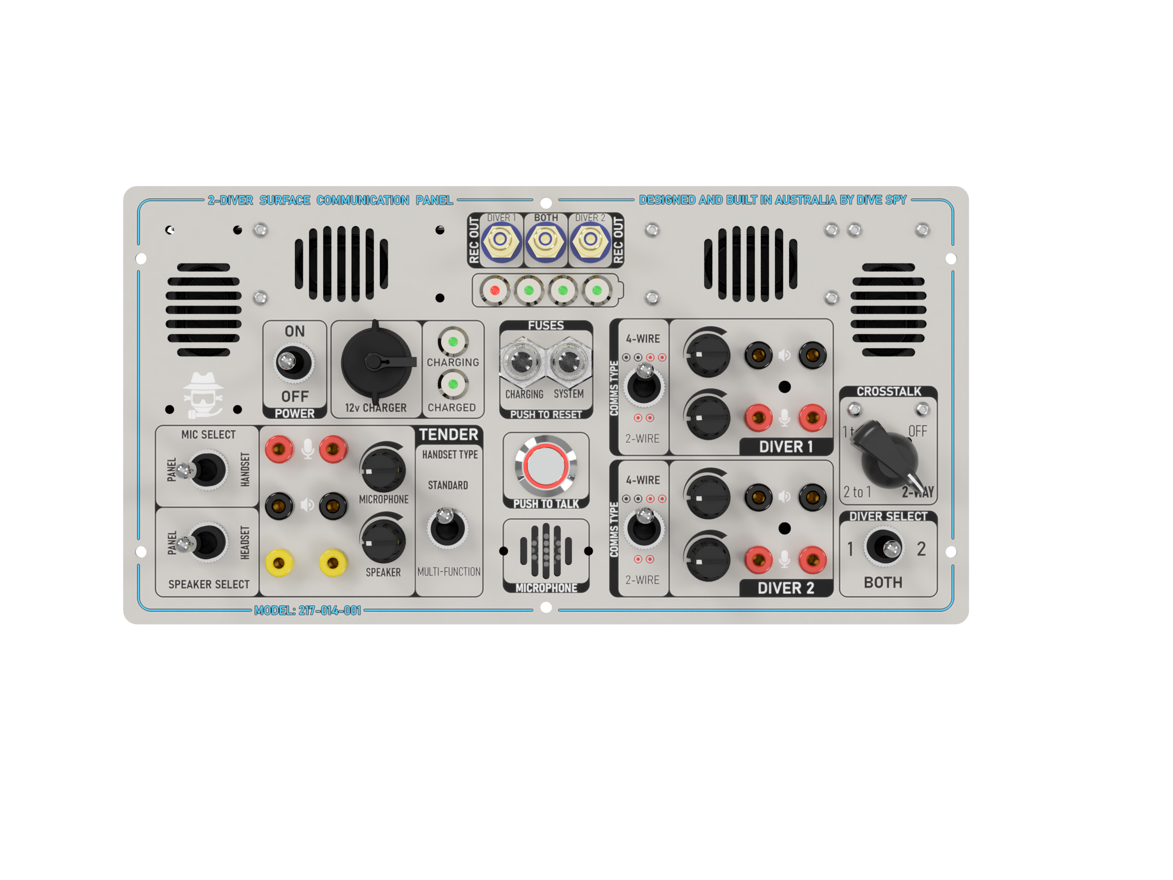 Helmet Air System Communication Panel (Kirby Morgan Compatible)